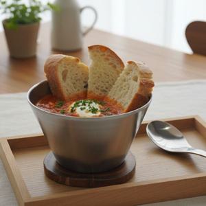 국산 스텐 304 이중 빙수 시리얼볼 다용도볼(중) 14cm 1P