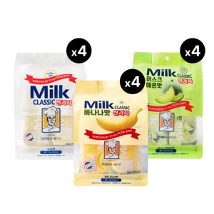 밀크 클래식 미니쌀과자 56g 우유맛4개 + 메론맛4개 + 바나나맛4개
