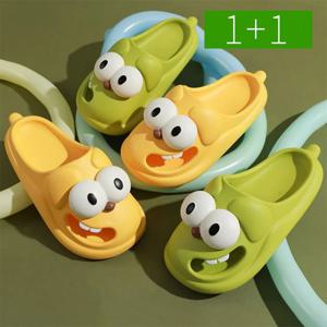 1+1 왕눈이 실내슬리퍼 여성 푹신한 쿠션 PVC 거실화 사무실 실내화 층간소음방지 슬리퍼