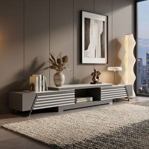 눈솔 세라믹 확장형 거실장 그레이 2200-3400