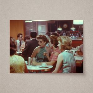 Cafe After Six - 레트로 인테리어 포스터