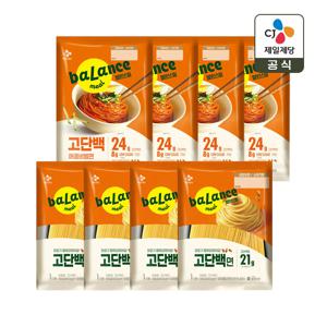 밸런스밀 고단백 매콤 비빔면 404.4g x4개(총 8인분)+고단백면 150g x4개