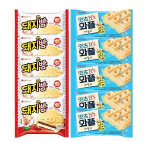 돼지바빵x5개+와플 모나카 바닐라x5개