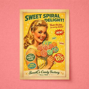 sweet candy girl - 레트로 인테리어 포스터