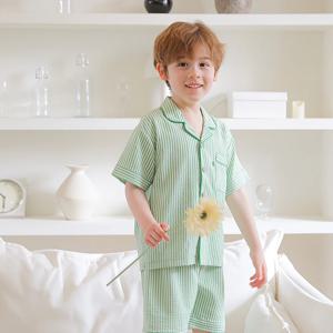 그린데이 남아동 무형광 5부 면레이온 여름 잠옷 상하 세트