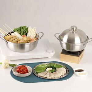 연마제 세척! 스텐 일본식 나베 전골냄비+찜판+돔형 뚜껑 세트