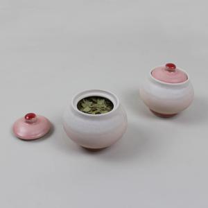 도자기 차보관함 차도구 양념통 꽃결차통 160ml