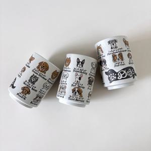 일본 도자기 강아지컵 270ml 일러스트 큐트 도그컵 사케잔 오차컵