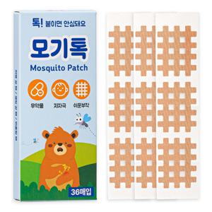 모기톡 모기 패치 36매 KC적합 국내 생산 격자 테이프 썸머 물린데 밴드 여름 야외활동