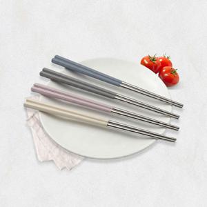 컬러 스텐 진공 저분 세트 가벼운 한식 젓가락 업소용 가정용 성인 스텐젓가락 4벌