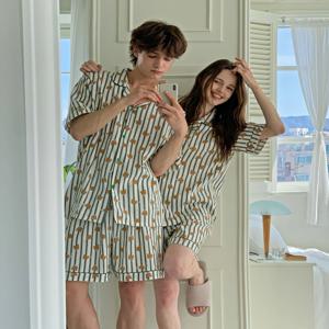 그린베어 반팔 세트 커플잠옷 2size 빅사이즈 곰돌이 파자마 여름 홈웨어