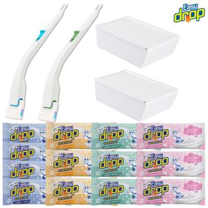 [최다구성](방송에서만) 이지드롭 시즌3 변기클리너 스페셜 패키지 168회분 세트 (핸들2개,케이스2개,클리너 리필 13팩, 무료체험 12회분)