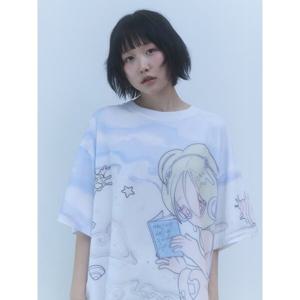 (대전신세계)키르시 X 썬원버드 풀 프린트 빅 오버 사이즈 티셔츠 [멀티]