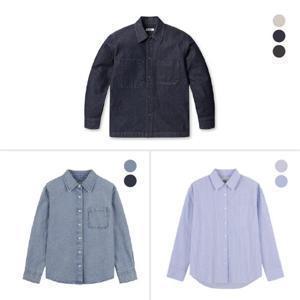 프로젝트엠 세미 오버핏  봄 데님셔츠 셔켓 남방 데님원피스 여성셔츠  균일가 4종 택 1