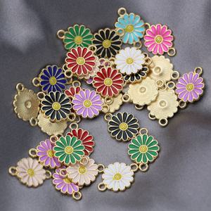 TEMU 20개 골든 오일 드롭 플라워 참스 커넥터, 주얼리 만들기용 팔찌 DIY 수제 공예