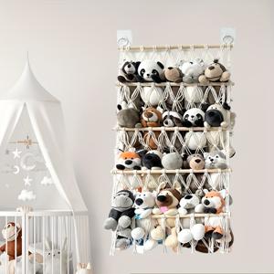 TEMU 시크 1-4단 플러시 장난감 보관 선반 - 핸드메이드, 침실, 어린이집, 공예 및 욕실 정리에 완벽, 정교한 보관 바구니, 화장지 보관, 크리스마스와 할로윈 선물용 보관 아이템