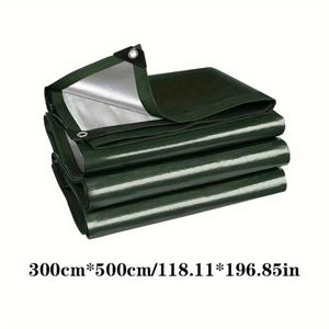 TEMU 초고밀도 녹색 커버 원단, 침수 방지, 찢김 및 UV선 저항, 비포장 도로 야외 사용에 적합, 개스킷 및 강화된 가장자리 장착, 지붕, 캠핑, 파티오, 수영장, 보트, 차량 및 햇빛 가리개에 적합