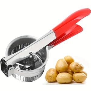 TEMU 감자 리서, 감자 프레스, 감자 믹서 스테인리스 스틸 감자 믹서, 감자 puree, 수동 주서 수동 핸드 오렌지 쥬서 레몬 쥬서 주방 가제트 미니 레몬 주서 과일 주서 쥬서 스테인리스 스틸 레드