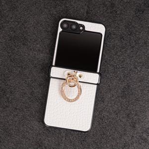 TEMU 고광택 악어 크로커다일 프린트 레트로 인조 가죽 인조 도금 핑거 버클 패션 폰 커버 삼성 갤럭시 Z 플립 7, Z 플립 7 FE, Z 플립 6, Z 플립 5, Z 플립 4, Z 플립 3 5G 폴딩 모바일 폰 보호 케이스