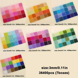 TEMU 5200/36400개 3mm 유리 구슬 주얼리 만들기 키트 - 컬러풀 라운드 루즈 비즈, 팔찌·목걸이·휴대폰 체인 액세서리 제작용 - 밝고 광택 있는 공예 재료, DIY 프렌드십 브레이슬릿 비즈