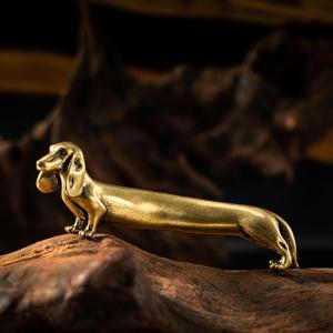 TEMU 매력적인 빈티지 황동 미니어처: 견고한 황동으로 완전히 제작된 우아한 다치숀 데스크 장식품, 애완동물 애호가에게 이상적 - 아름다운 수집품으로 집 장식에 적합