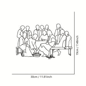 TEMU 예수 최후의 만찬 메탈 벽 장식 1개 - 모던 라인 디자인, 내구성 있는 금속 벽 장식, 기독교 가정 예배당 사무실 장식용, 종교적인 창의적인 선물