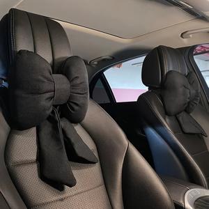 TEMU 2개 세트 사계절 캐릭터 자동차 헤드레스트 목베개 - 귀여운 리본 디자인으로 즐거운 여행, 초소프트하고 편안한 목과 머리 지지대, 대부분의 자동차 헤드레스트와 호환 가능