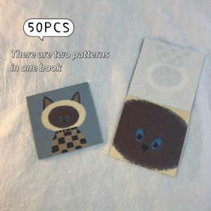 TEMU 귀여운 고양이 캐릭터가 돋보이는 50장의 끈끈이 메모지. 창의적인 저널링에 완벽하며 사무실, 교실, 가정에서 사용하기에 적합합니다. 튼튼한 종이로 제작되어 정리 및 사무용품에 적합하며 재미있는 디자인들이 특징입니다.