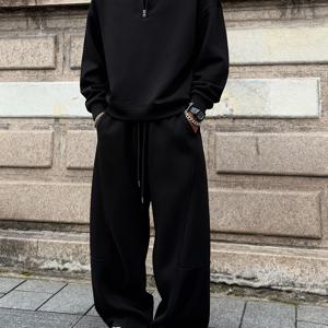 TEMU 남성 봄/가을 투피스 세트 (단색 후드티 & 스웨트팬츠)