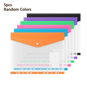 TEMU A4 바인더링 파일백 5개입 - 확장형 대용량 루스리프 정리함, 학교 사무실 가정용 PP 소재, 라벨 주머니가 있는 휴대용 폴더