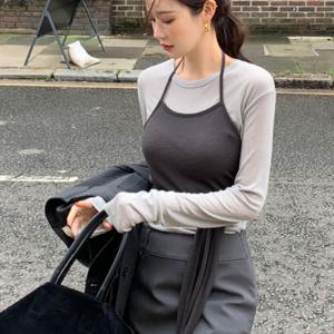 TEMU 한국 스타일 시크 봄 장화 긴팔 아우터 & 디자인 스트랩 멜빵 슈트