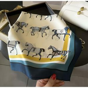 TEMU 1 엘레강스 여성용 프린트 스카프 | 70cm×70cm, 동물 패턴, 오피스, 캐주얼, 파티용으로 이상적, 피부톤 개선, 선물용으로 적합