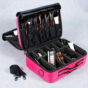 TEMU 3단 메이크업 박스 대용량 화장품 가방 다기능 뷰티 도구 보관 가방 여성 여행용 화장품 수납 상자