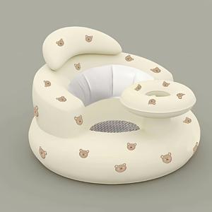 TEMU 인플레이터블 베이비 체어, 귀여운 디자인, 전원 공급 불필요, 세척 간편, 세 가지 스타일, 유아용, 내장형 에어 펌프, 앉기 배우기, 트레이 포함 바닥 시트, 크리스마스 할로윈 추수감사절 선물, 새해 선물