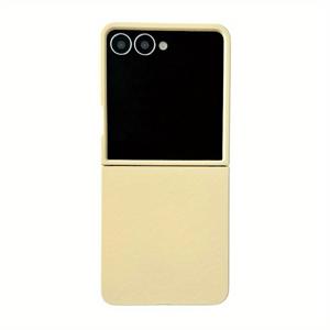 TEMU 플립 시리즈 스킨감촉 투톤 단색 풀커버 낙하 방지 보호 케이스, 창의적이고 심플하며 니치한 스타일, 삼성 갤럭시 Z 플립3, Z 플립4, Z 플립5, Z 플립6, Z 플립7 호환