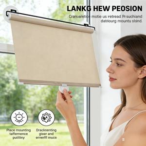 TEMU 접이식 햇빛 가리개 커튼, 단열 커튼, 드릴 없이 간편 설치, 햇빛 차단 및 단열 롤러 블라인드, 68*125Cm, 신축성 및 접이식, 자동차 및 가정 창문에 적합