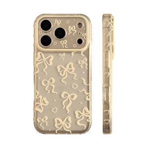 TEMU 아이폰 17 프로 맥스, 17 프로, 16, 13/13 프로, 프로 맥스, 16 프로 맥스, 15 프로, 14, 12, 11 호환 투명 진주 하트 매듭 소프트 케이스 - 낙하 방지 보호