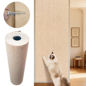 TEMU 300cm X 40cm 자가 접착식 고양이 스크래칭 패드, 다기능 내구성 좋은 고양이 스크래칭 보드, 인터랙티브 반려묘 클라이밍 매트, 내구성 있는 폴리에스터 섬유 DIY 홈 데코 크리스마스 선물, 스크래치 방지 펠트 매트, 벽면 가구용, 가정용 벽면 및 바닥용 고양이 스크래칭 강화 스티커, 재단 가능, 탈부착 가능, 펠剥即贴, 5mm 두께