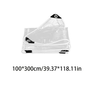 TEMU 투명 방수 원단, 고강도 PE 10 Mil 두께 캔버스, 새로운 U자형 버클 스트랩 (메탈 아일렛 포함), 물, 자외선, 찢김 및 추운 날씨로부터 보호하는 유리 원단, 온실, 발코니 및 정원에 적합