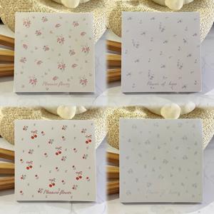 TEMU 소박한 꽃무늬 스티커 메모지 4세트 (80장/세트, 20장/권), 꽃 디자인 에스테틱 스퀘어 메모지, 메모 작성, 메시지 북 DIY, 스크랩북 재료용 종이, 여성용 자체 접착식 탈착식 스티커 메모지