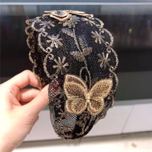 TEMU 메시 와이드 브림 니트 나비 헤어 커버 헤어밴드 레이스 헤어 밴드 미세 톱니 미끄럼 방지 헤어 클립 헤어밴드 헤어웨어