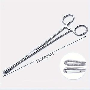 TEMU 전문가용 스테인리스 스틸 피어싱 포셉 - 안전하고 쉬운 개인 관리를 위한 스펀지 그립이 있는 정밀한 귀 & 배꼽 펀치 도구, 위생적이고 위생적인 디자인