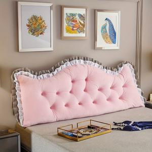 TEMU 1개 공주 스타일 빈티지 헤드보드 쿠션 – 트윈, 풀, 퀸, 킹 침대용 멀티 사이즈 편안한 소프트 등받이, 러플 엣지 – 침실, 거실용 클래식 & 엘레강트 디자인, 할로윈/생일 이상적인 선물, 장식 베개