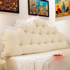 TEMU 1개 인스 쿠션 | 부드러운 침대 옆 베개 | 귀여운 충돌 방지 등받이 베개 | 편안한 대형 등받이 | 스트랩이 있는 헤드보드 소프트 쿠션 | 침실용 홈 데코 | 소파, 침대, 다다미 및 다양한 침대 크기 (퀸, 킹, 트윈)에 적합