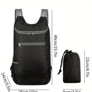 TEMU 여성용 백팩 1개 블랙 아웃도어 접이식 가방 경량 여행 가방 피트니스 스포츠 백팩 대용량 백팩