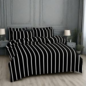 TEMU 3pcs 클래식 블랙 앤 화이트 이불 커버 세트 | 베갯잇 2개 + 이불 커버 1개 | 기숙사 침대, 트윈 침대, 더블 침대, 퓨어 사이즈 침대, 킹/퀸 | 수축 방지, 변색 방지 | 부드러움