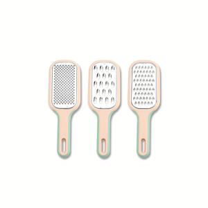 TEMU 3개 다기능 스테인리스 스틸 강판 세트 (고무 미끄럼 방지 손잡이 포함), 미끄럼 방지 디자인, 고추가루, 생강, 감자, 마늘 등 다지기에 적합, 쌓고 보관하기 용이, 주방 야채 도구