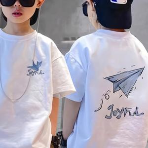 TEMU 2025년 신상 여름 캐주얼 오프숄더 티셔츠, 남녀공용 중대형 사이즈