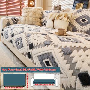 TEMU 1개 두꺼운 플러시 소파 쿠션, 반려동물 친화적 원단, 미끄럼 방지 세탁 가능 보호 커버, 사무실·침실·거실 등 홈 데코레이션용 소파 커버