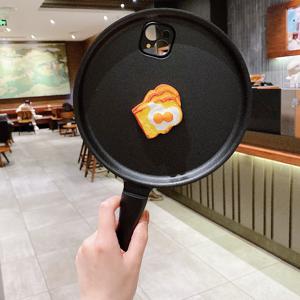 TEMU 재미있는 바닥이 평평한 팬과 토스트 빵 달걀 모양 휴대폰 케이스, 아이폰/삼성 갤럭시 S21/S22/S23/S24/S25 울트라용 보호 휴대폰 케이스 6/7/8/x/xr/xmax/16e/11/12/14/15/16/16e/플러스/프로맥스, 창의적인 니치 휴대폰 케이스